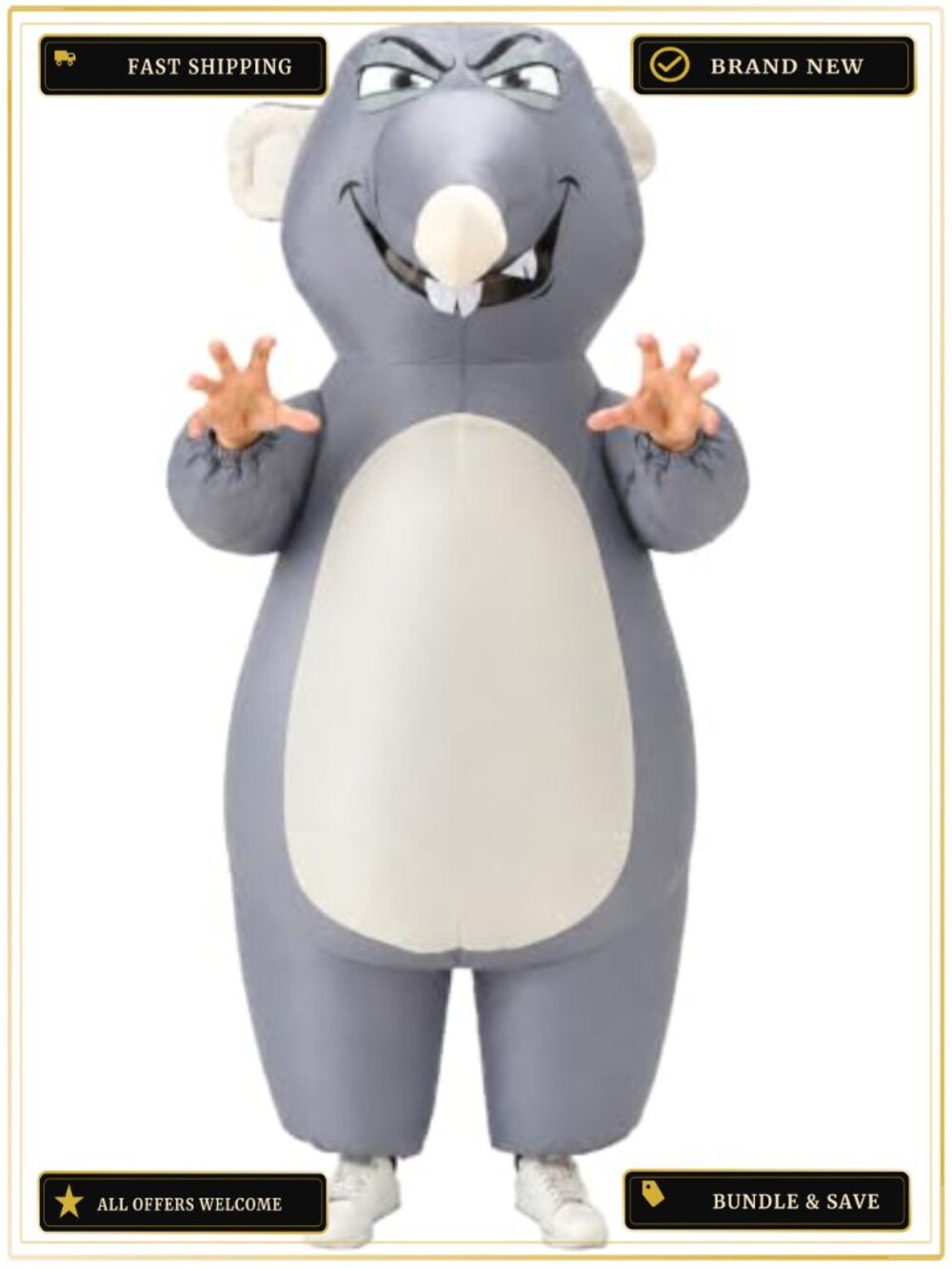 Inflatable Rat Costume Halloween Blow Up Adult One Size